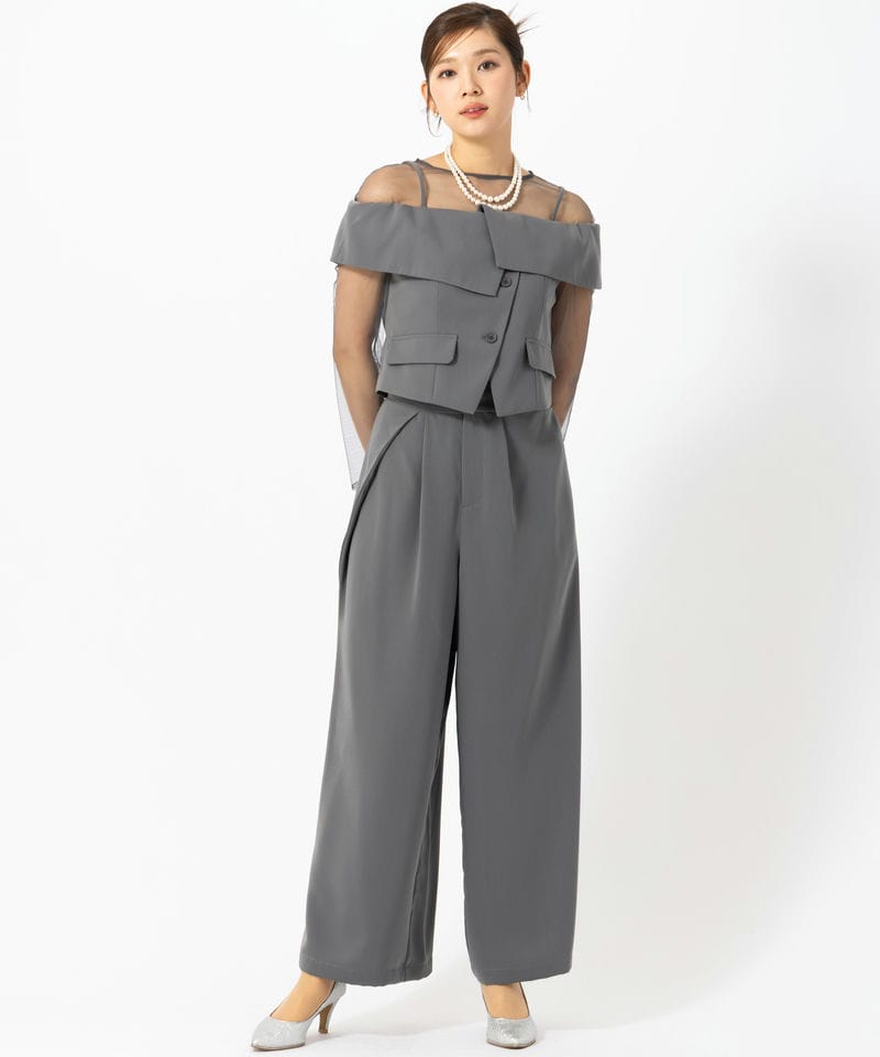 LE'RURE リルアー マルチウェイセットアップパンツドレス グレー系