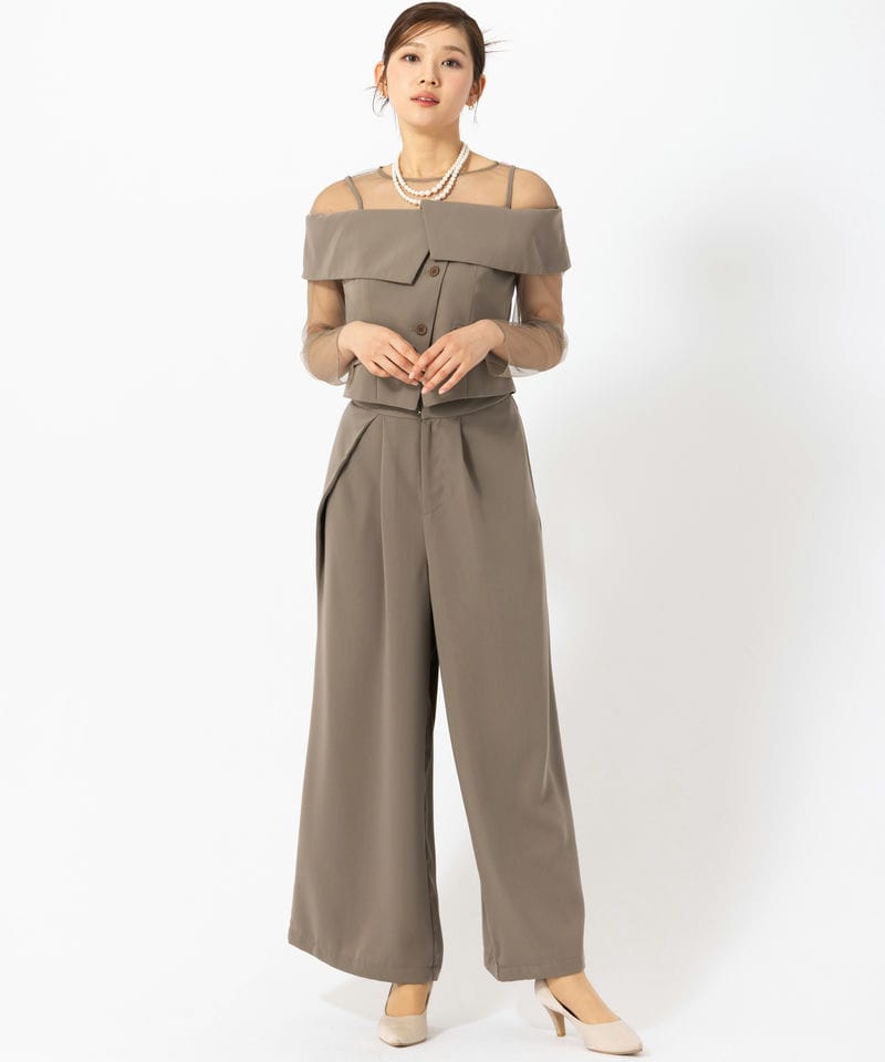 なり様　　新品　LE'RURE パンツドレス　ベージュ　M middle LE'RURE リルアー マルチウェイセットアップパンツドレス ベージュ系