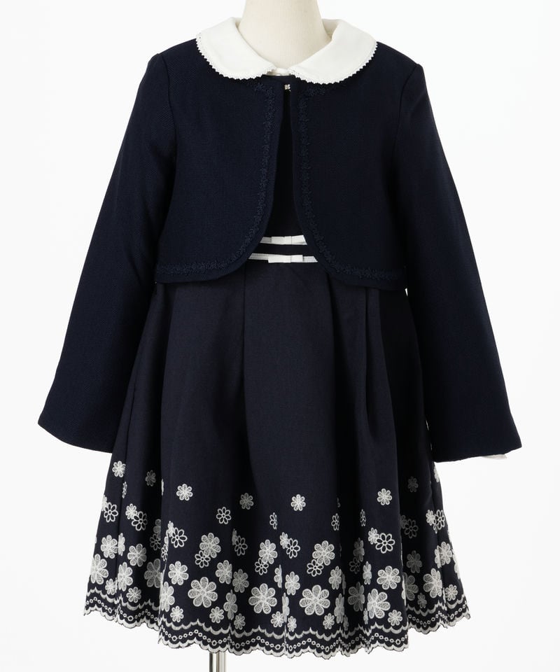 any FAM 【キッズスーツ3点SET】エニィファム 透かし花柄ワンピース