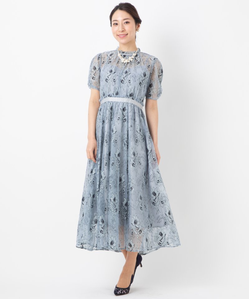 JILL STUART ジルスチュアート バイカラーレースドレス グリーン系