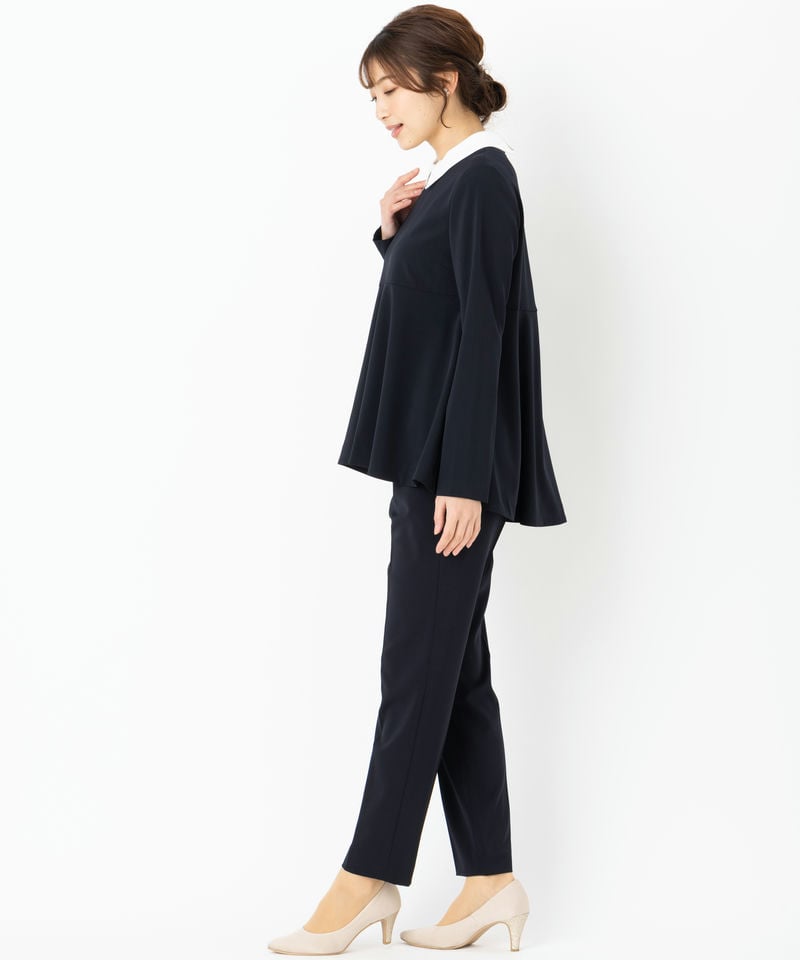 UNITED ARROWS 【プレミアムスーツ2点SET】襟付きペプラムブラウス