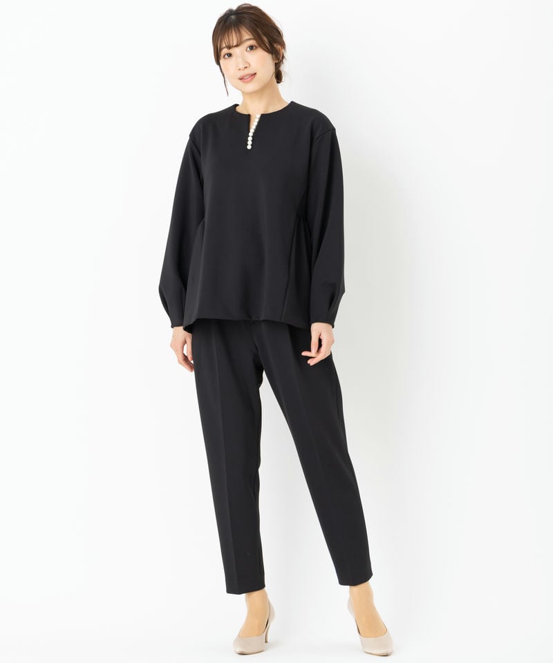 UNITED ARROWS 【プレミアムスーツ2点SET】パールモチーフトップス 