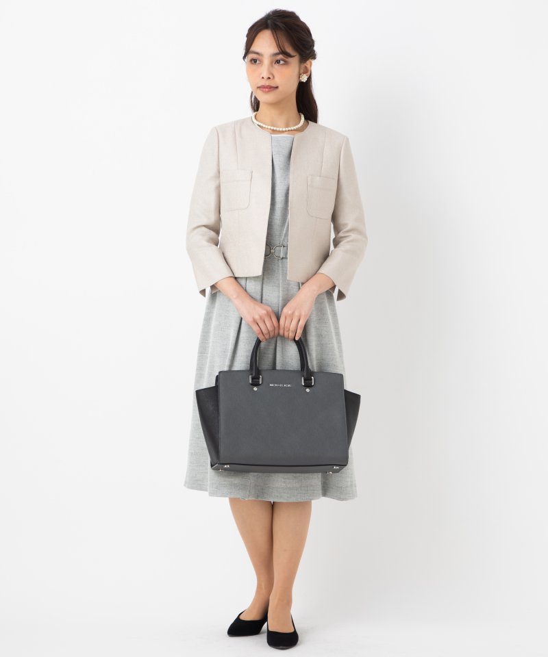 ANAYI アナイ ノーカラージャケット ベージュ系 | 結婚式パーティーの