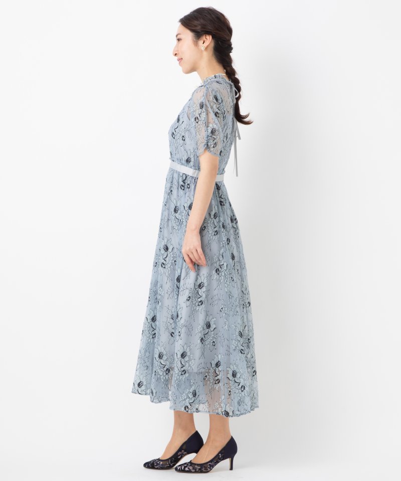 JILL STUART ジルスチュアート バイカラーレースドレス グリーン系