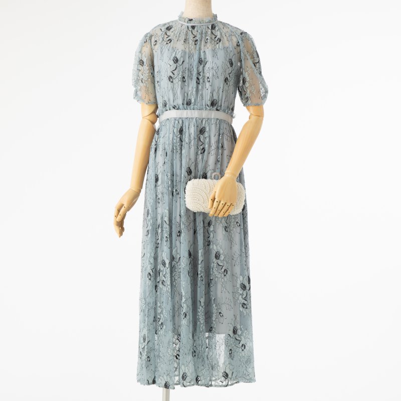 JILL STUART ジルスチュアート バイカラーレースドレス グリーン系 