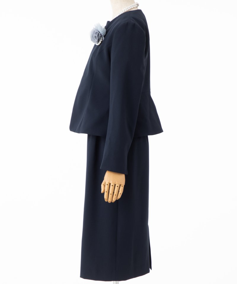 CELFORD 【プレミアムスーツ2点SET】セルフォード ノーカラーペプラム