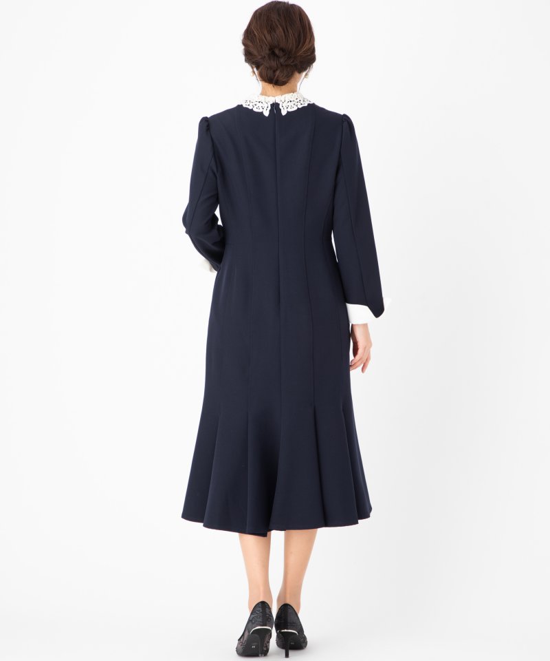 CELFORD セルフォード 刺繍カラータイトワンピース ネイビー系 | 結婚