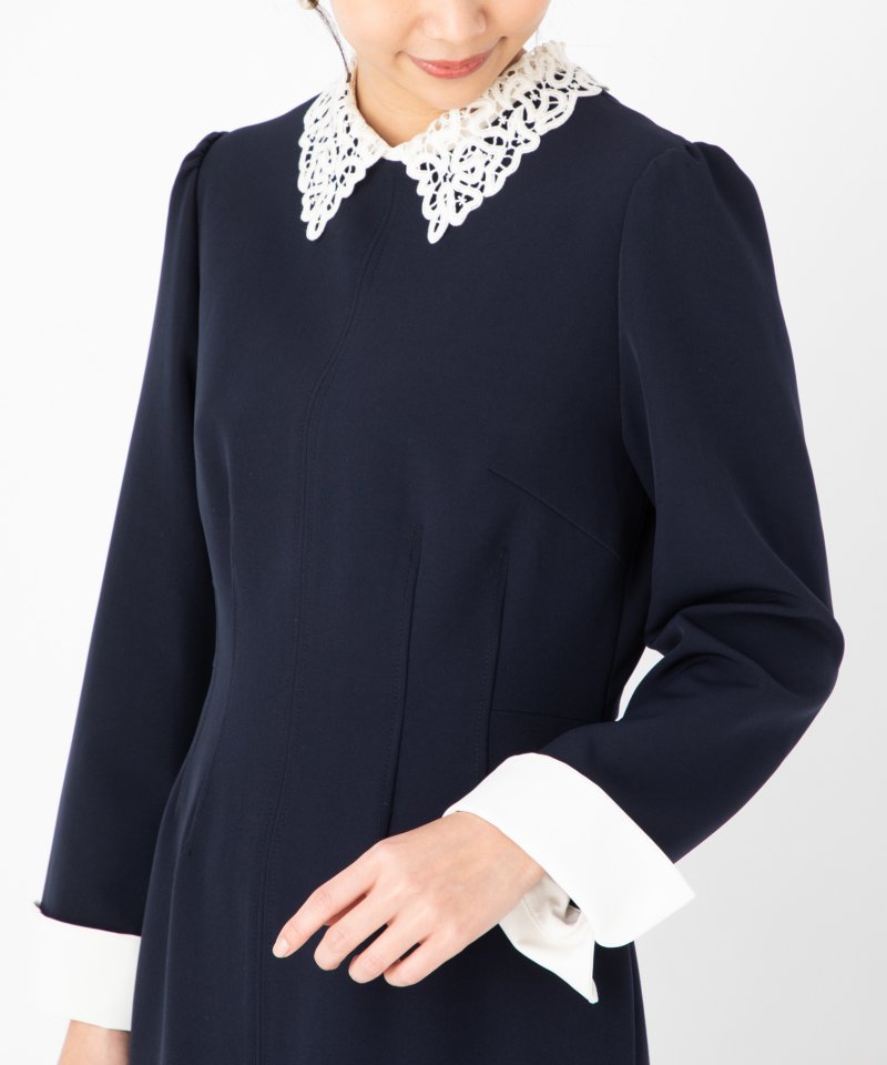 CELFORD セルフォード 刺繍カラータイトワンピース ネイビー系 | 結婚