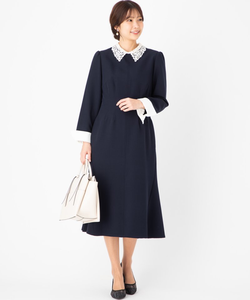 CELFORD セルフォード 刺繍カラータイトワンピース ネイビー系 | 結婚
