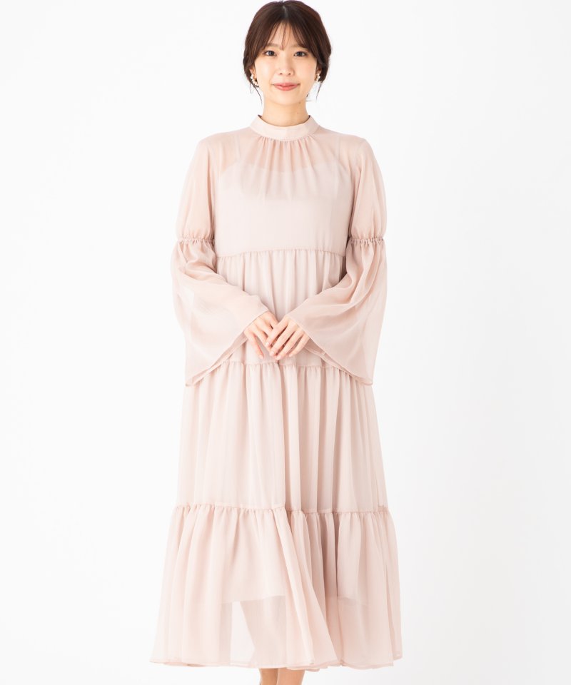 anuans アニュアンス レイヤードコンビネーションドレス ネイビー系