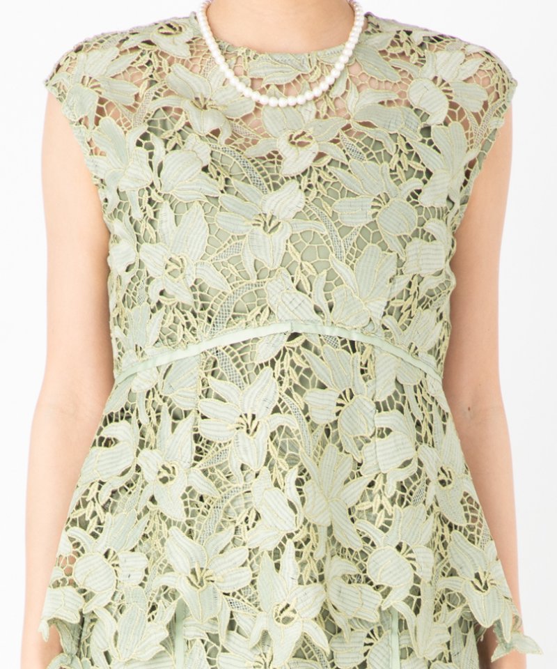 FRAY I.D フレイアイディー ラメフラワーレースセットアップドレス