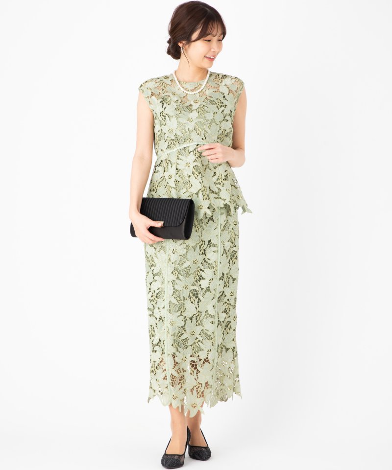 FRAY I.D フレイアイディー ラメフラワーレースセットアップドレス