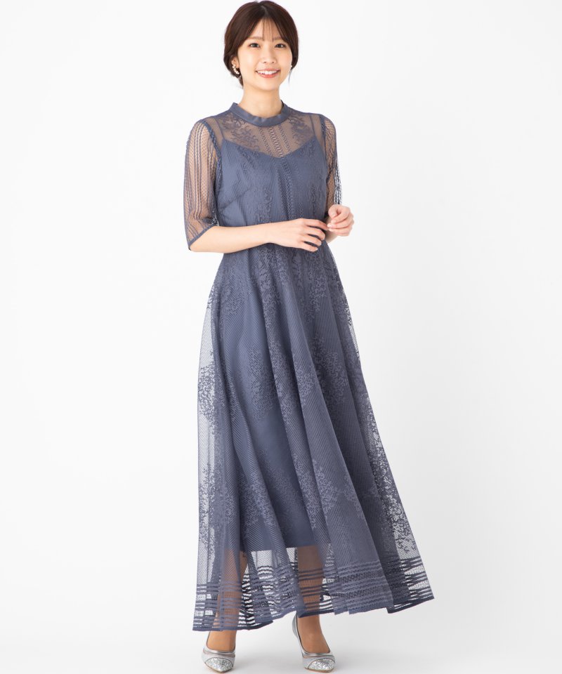 FRAY I.D フレイアイディー オーナメントパネルドレス ブルー系 | 結婚