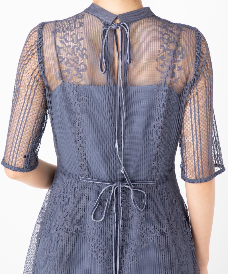 FRAY I.D フレイアイディー オーナメントパネルドレス ブルー系 | 結婚