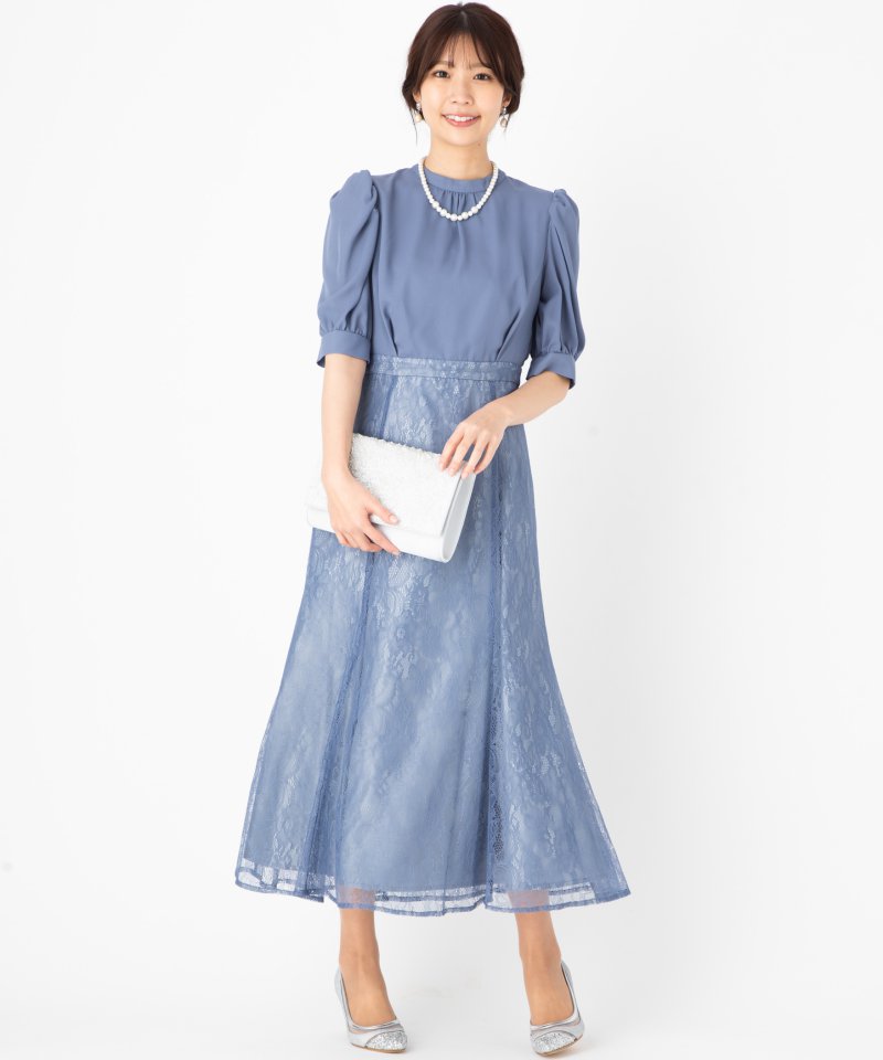 エメ ドレス サイズ9 M レディース ブルー 新品】AIMER エメ 高級 カラードレス ロングドレス ビーズ刺繍 ラメ 青