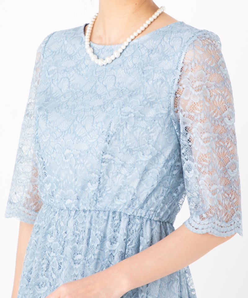 Aimer 【ドレス2点セット】エメ ラッセルレース5分袖アンクル丈ドレス