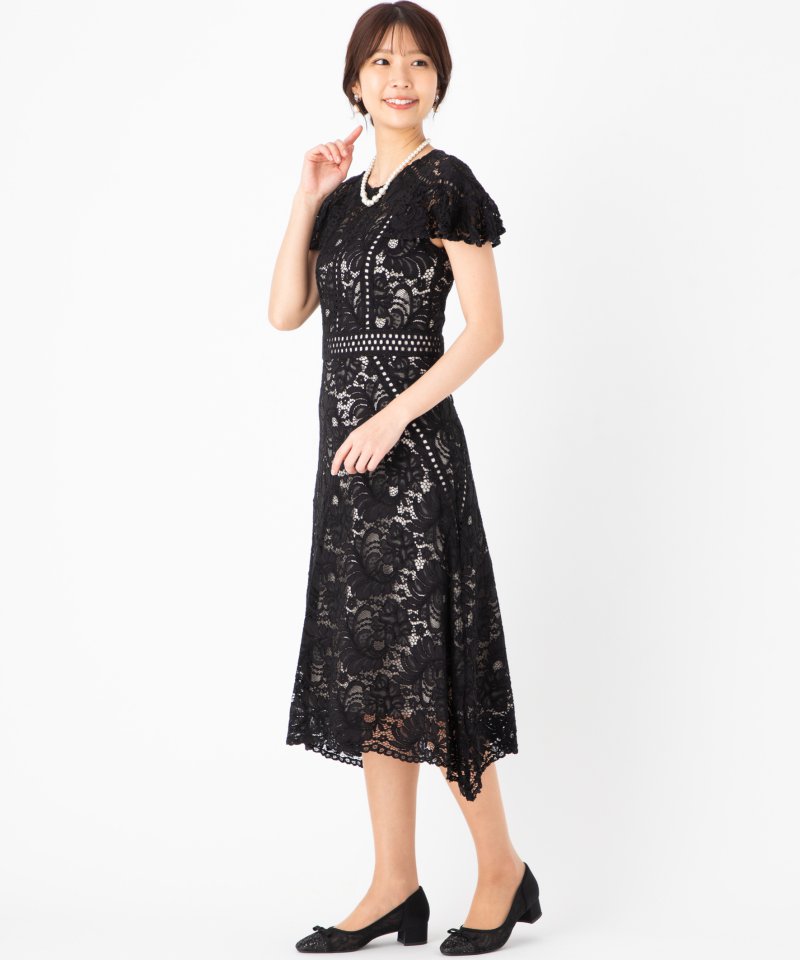 GRACE CONTINENTAL グレースコンチネンタル パッチワークレースドレス