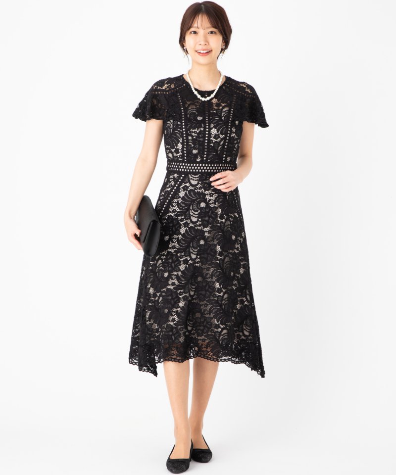 GRACE CONTINENTAL グレースコンチネンタル パッチワークレースドレス 