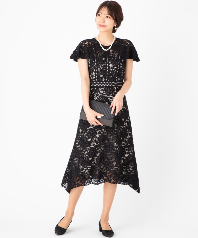 GRACE CONTINENTAL グレースコンチネンタル パッチワークレースドレス