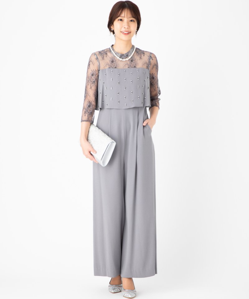 GRACE CONTINENTAL グレースコンチネンタル 刺繍ワイドサロペット