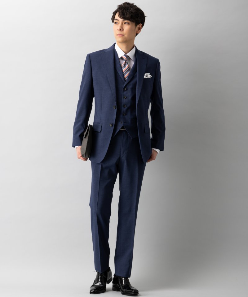 P.S.FA 衿付きセパレートベストスリーピーススーツ ネイビー系 | 結婚