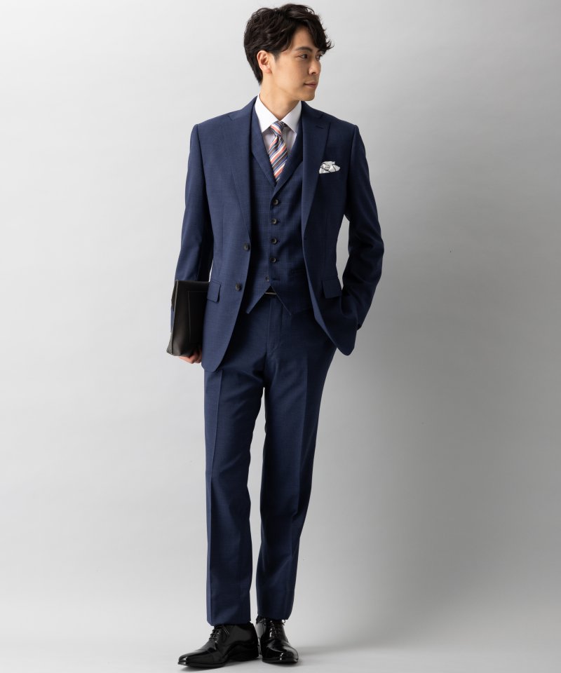 P.S.FA 衿付きセパレートベストスリーピーススーツ ネイビー系 | 結婚