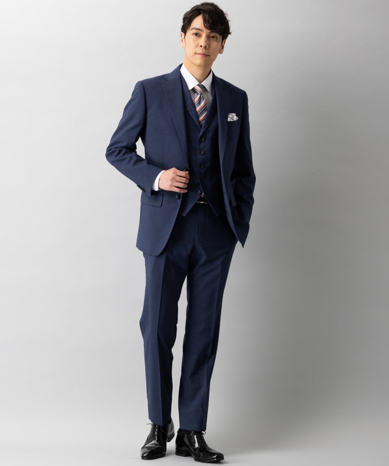 P.S.FA 衿付きセパレートベストスリーピーススーツ ネイビー系 | 結婚