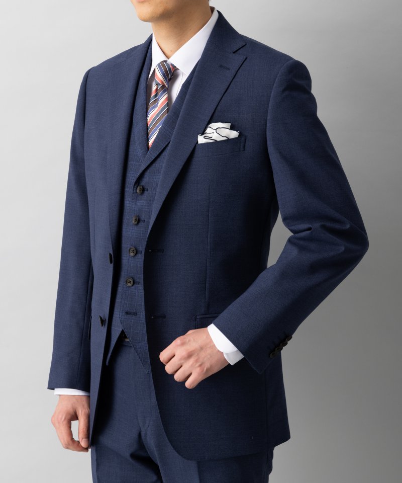 P.S.FA 衿付きセパレートベストスリーピーススーツ ネイビー系 | 結婚