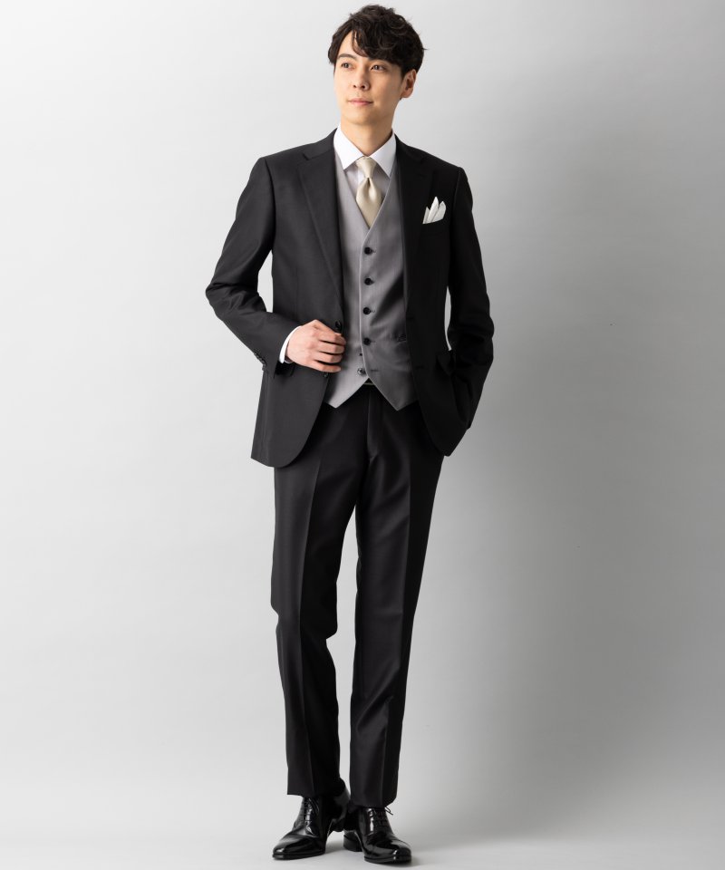 美品✨ スーツセレクト 3ピース スーツ ブラック チェック A5 黒 ビジネス スーツ｜スリーピース(ベスト付)｜SUIT SELECT | スーツセレクト公式通販