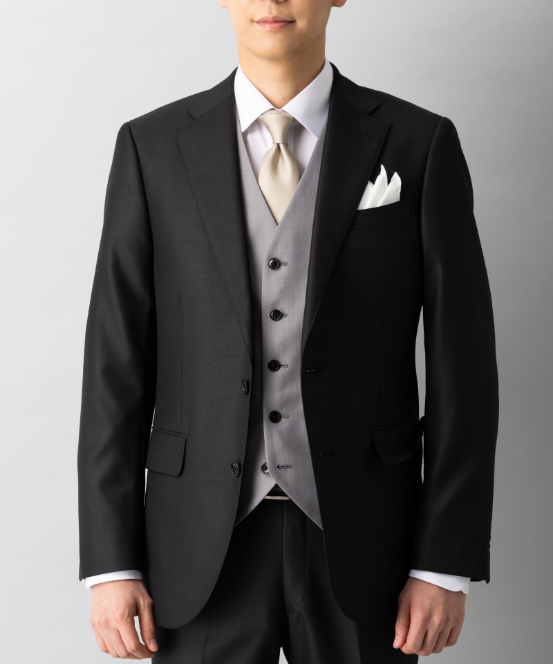 Select Shop スリムフィットシャイニースキンスリーピーススーツ