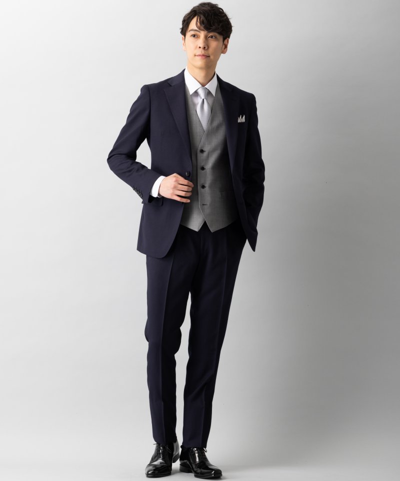 SUIT SELECT 3ピース スーツ A4 ネイビー ANGELICO スーツ｜ネイビースーツ(紺)｜SUIT SELECT | スーツセレクト公式通販