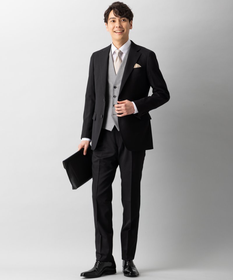 SUIT SELECT スーツセレクト レギュラーフィットウールスリーピース
