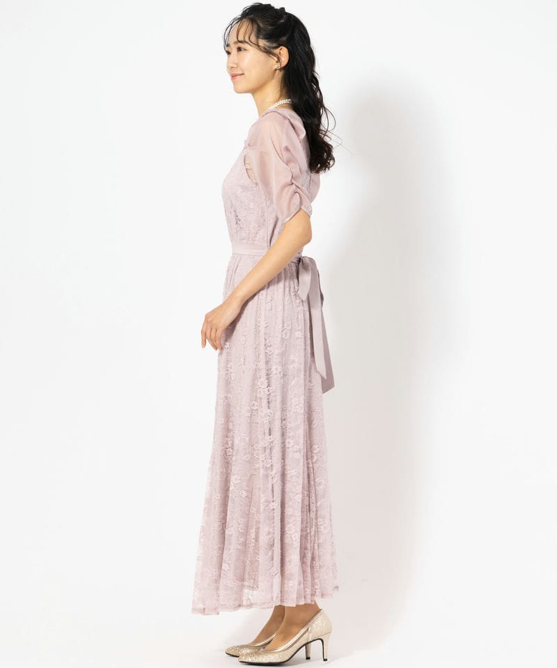 dazzlin ダズリン チュールレースベアコンビドレス ピンク系 | 結婚式