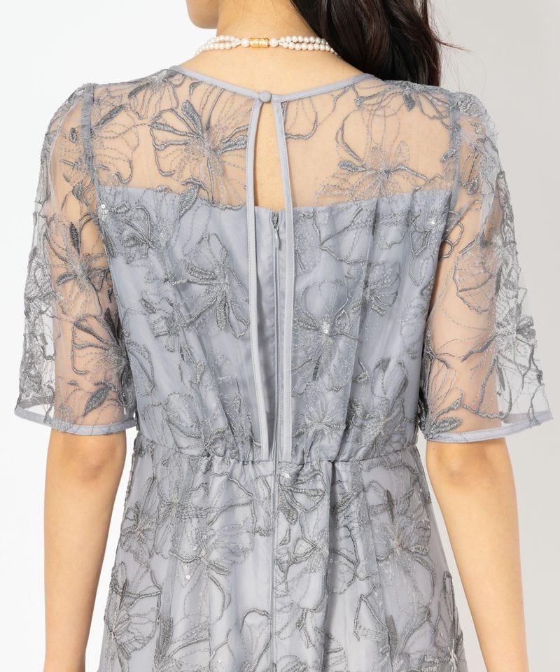 Aimer エメ ビオラモチーフスパンコール刺繍ドレス ブルー系 | 結婚式