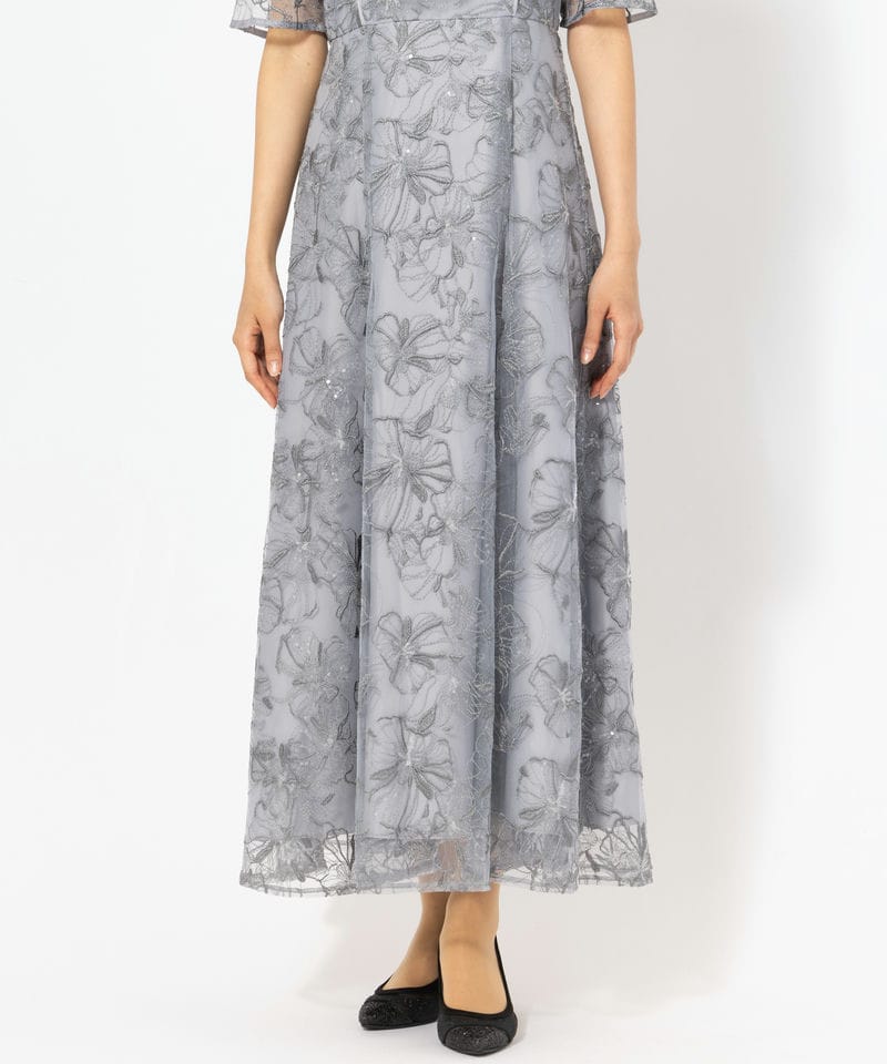 Aimer エメ ビオラモチーフスパンコール刺繍ドレス ブルー系 | 結婚式