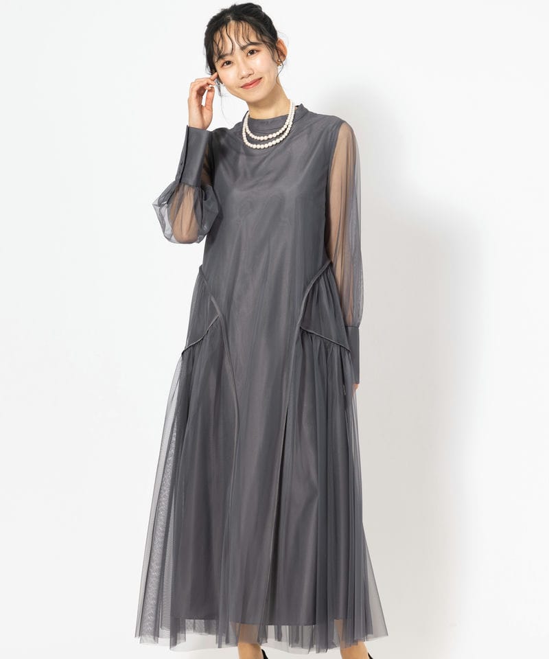 ANDRESD アンドレスド パイピングチュールドレス グレー系 | 結婚式