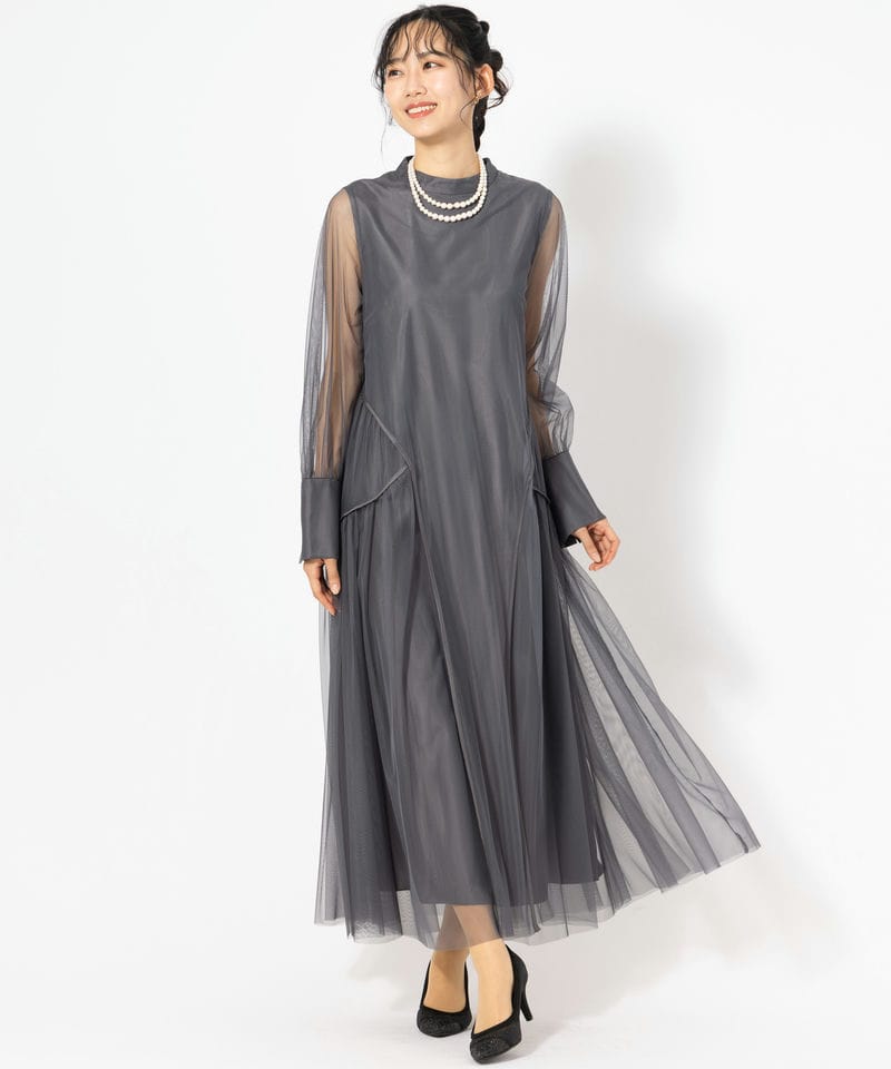 ANDRESD 【A】アンドレスド パイピングチュールドレス グレー系 | 結婚