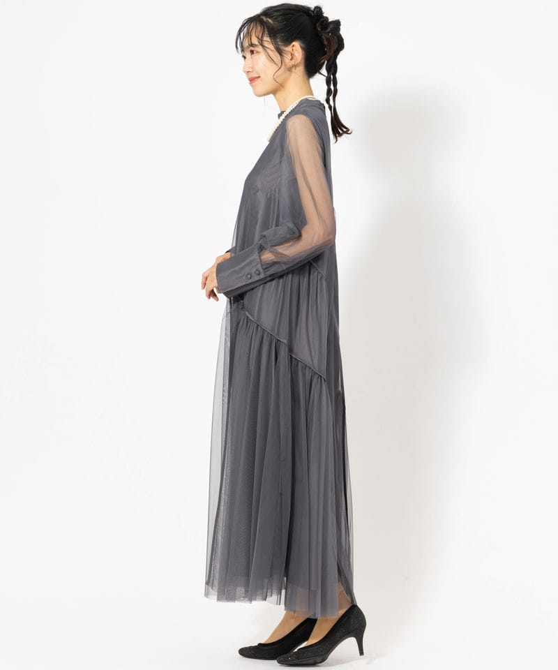 ANDRESD アンドレスド パイピングチュールドレス グレー系 | 結婚式