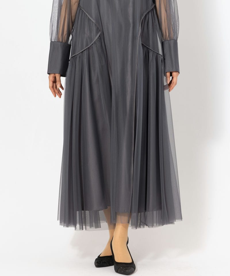 ANDRESD アンドレスド パイピングチュールドレス グレー系 | 結婚式
