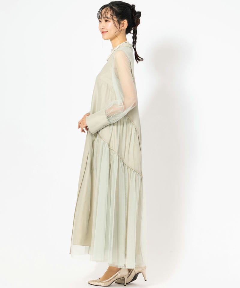ANDRESD アンドレスド パイピングチュールドレス グリーン系 | 結婚式