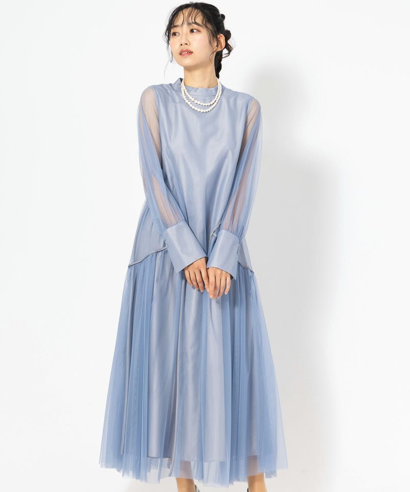 ANDRESD アンドレスド パイピングチュールドレス ブルー系 | 結婚式