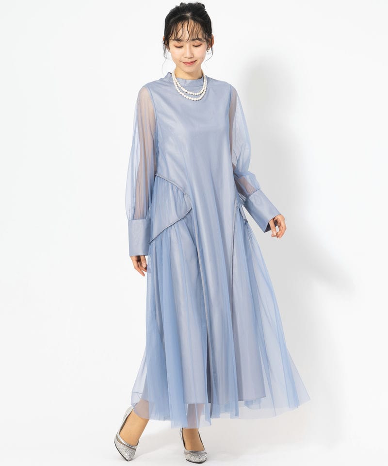 ANDRESD アンドレスド パイピングチュールドレス ブルー系 | 結婚式