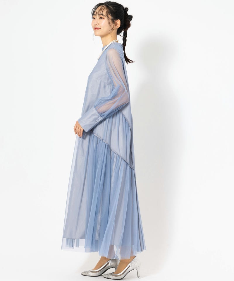 ANDRESD アンドレスド パイピングチュールドレス ブルー系 | 結婚式