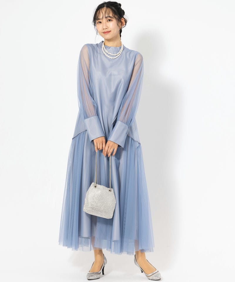 ANDRESD アンドレスド パイピングチュールドレス ブルー系 | 結婚式