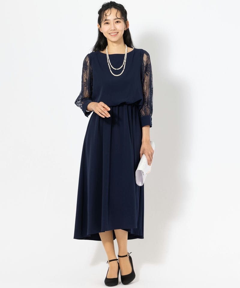 Select Shop 【ドレス3点セット】レーススリーブポケット付きドレス