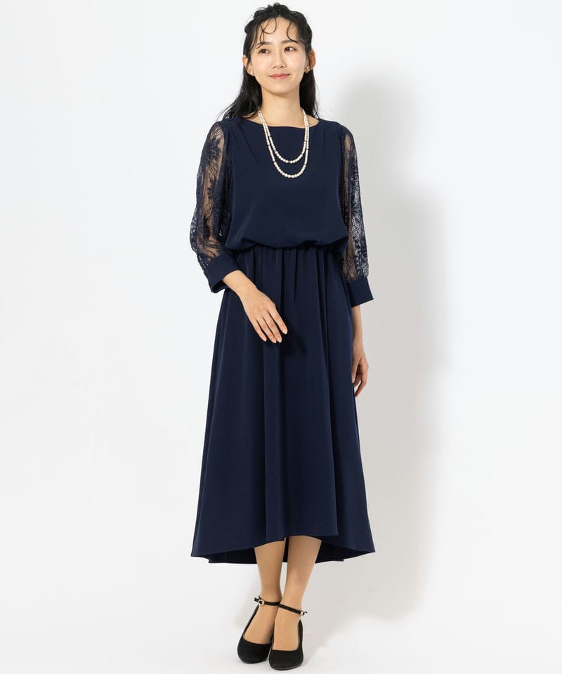 Select Shop 【ドレス3点セット】レーススリーブポケット付きドレス