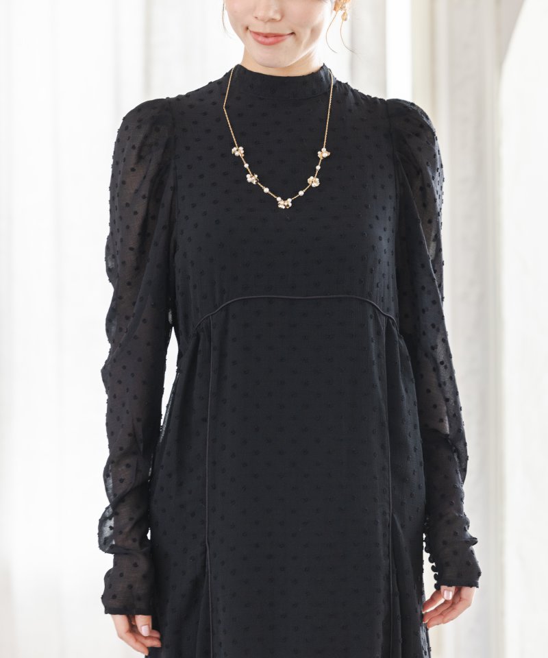 AMAIL アマイル トビードットドレス ブラック系 | 結婚式パーティーの