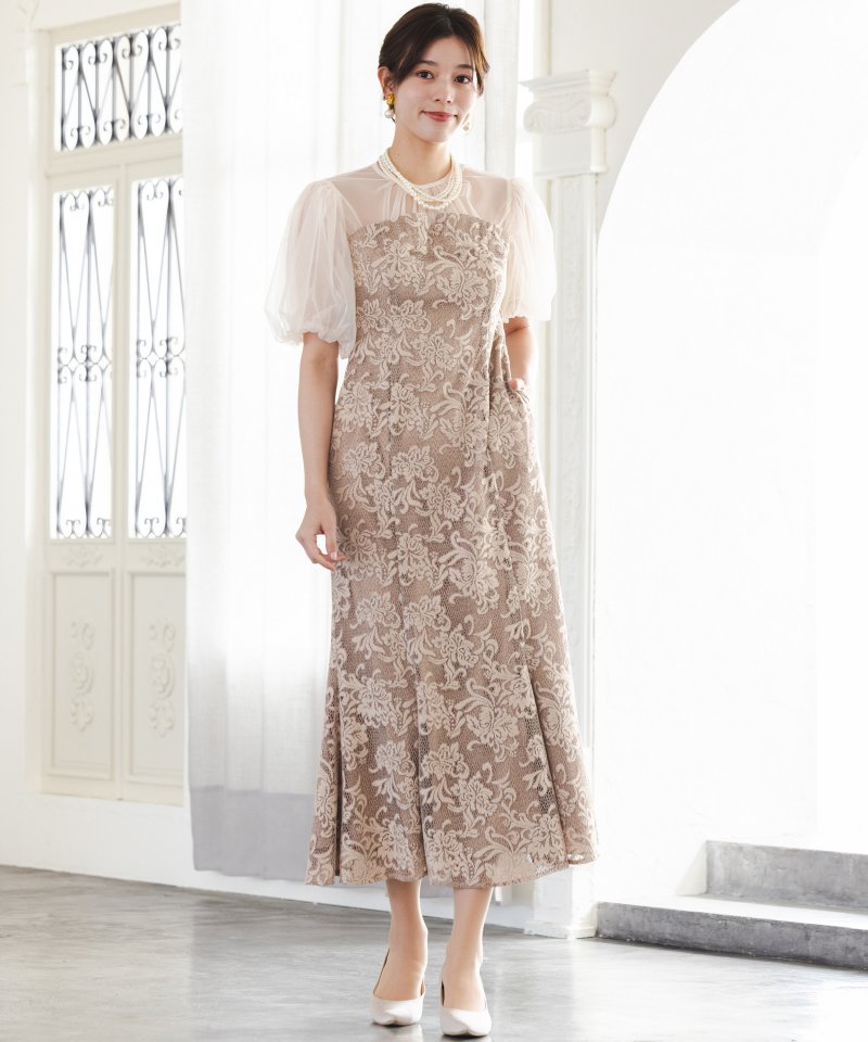 LAGUNAMOON ラグナムーン LADYフラワージャガードレースドレス