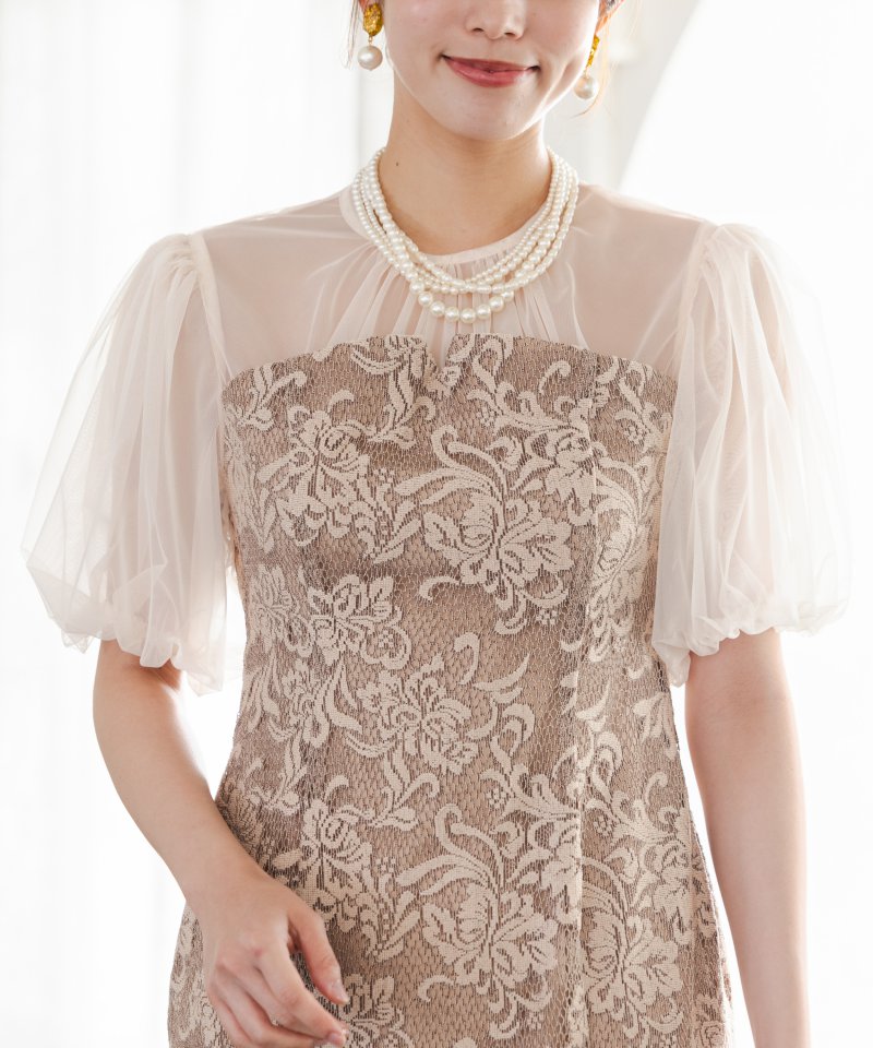 LAGUNAMOON ラグナムーン LADYフラワージャガードレースドレス