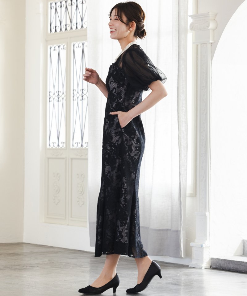 LAGUNAMOON ラグナムーン LADYフラワージャガードレースドレス